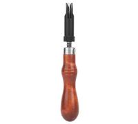 Leather Groover, Adjustable Leather Edge Stitching Groover Wood Chisel Professional Wood Handle Push Groover Leather Gouge Wood Handle V Type Push Groover with Ergonomic Design