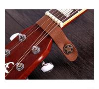 Leather Guitar Neck Strap with Locking Headstock Adapter for Acoustic Electric Guitar Bass Ukulele, No Drill Required, Brown(Brown)