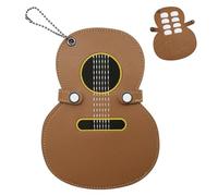 Leather Guitar Pick Holder Brown Designed with 17 Slots Guitar Pick Holder, Guitar Pick Case for Storing, Picks Guitar Case Gifts for Guitar Players for People Who Love Music to Use for Storage