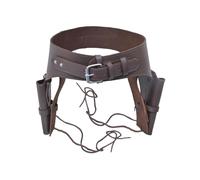 Leather Gun double Holster with Belt, double Holster Design, Silver Brass Buckles, Adjustable sizes from 34 to 50 Size, Western Cowboy style for shootinh hunting or cosplay (Brown, 42"-44")