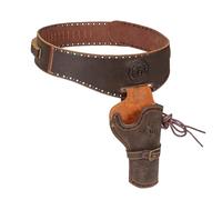 Leather Gun Holster Western Cowboy Leg Pistol Holder Rig Ammo Bullet Belt