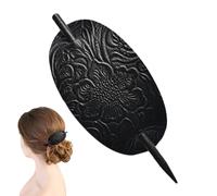 Leather Hair Barrette - Hair Clip with Stick, Hair Tie Barrette | Faux Leather Hair Barrette, Hair Stick Ponytail Hair Pin, Slide Hair Pins Ponytail Holders Hair Accessories for Women Girls