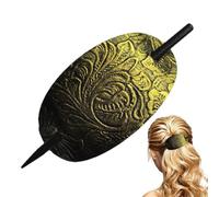 Leather Hair Barrettes,Oval Shape Hairs Clips With Stick,Faux Leather Barre-tte Clip,French Pin Fork,Bohemian Style Accessories Barret-te For Women Girls