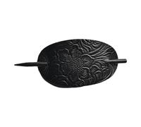 Leather Hair Clip - Handmade Hair Clip | Unique Shape Horse Tail Holder | Leather Slip Pin And Stick | Oval Faux Leather Wig Clip For Girls,