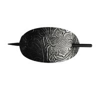 Leather Hair Clip - Handmade Hair Clip | Unique Shape Horse Tail Holder | Leather Slip Pin And Stick | Oval Faux Leather Wig Clip For Girls,