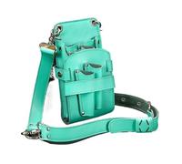 Leather Hair Scissor Bag Clips Hairdressing Barber Holster Pouch Holder Case With Waist Belt For use in Hair Salons(Blue)