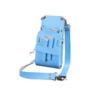 Leather Hair Scissor Bag Clips Hairdressing Barber Holster Pouch Holder Case With Waist Belt For use in Hair Salons(Sky blue)
