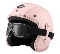 Leather Half Helmet German Style Retro Motorcycle Helmet Ece Approved Men Women Vintage Open Face Helmet Pu Leather Helmets For Chopper Cruiser Scooter Bike