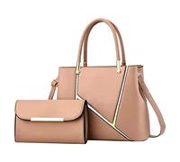 Leather Handbag for Women, Trendy 2 Piece Handbag Purse Set Bags Women Ucerized (Khaki, One Size)