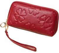 Leather Handbags Women's Wallets Coin Purses Pouches Cowhide Money Organizers Evening Bags Money Clips(Red)