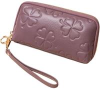 Leather Handbags Women's Wallets Coin Purses Pouches Cowhide Money Organizers Evening Bags Money Clips(Purple)