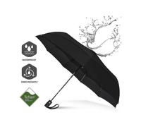 (leather handle black) Repel Umbrella Windproof Travel Umbrella - Wind Resistant, Small - Compact, Light, Automatic, Strong, Mini, Folding And Portable - Backpack, Car, Purs