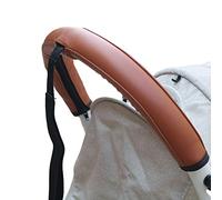 Leather Handle Sleeve Cover Compatible for Babyzen yoyo 2,Stroller Accessories,PU Sleeve Protect Case for YOYO+ Armrest Bumper (No Wrist Strap) (Brown)