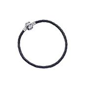 Harry Potter Black Leather Charm Bracelet - Size 17cm - Zinc / Copper / Aluminium / Leather