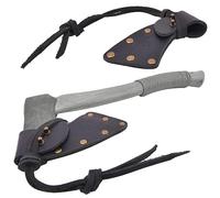 Leather Hatchet Sheath, Axe Sheath Cover, Cowhide Axe Hatchet Protector Handmade (Black - Buffalo Hide, Blade A: 3" ~ 3 3/8")