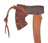 Leather Hatchet Sheath, Axe Sheath Cover, Cowhide Axe Hatchet Protector Handmade (Brown - Buffalo Hide, Blade A: 3" ~ 3 3/8")