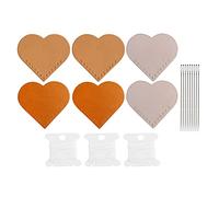 Leather Heart Bookmark Corner Reading Marker, 3 Set Retro Book Page Holder with Wax Finish, Handmade Vegetable Leather Bookmark for Students Readers Teachers