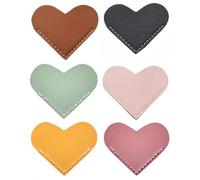 Leather Heart Bookmarks,Teacher Gifts,Bookmarks for Women,Corner Cute Bookmark,Book Marks for Students Stationary School Office Home Supplies(6pcs)