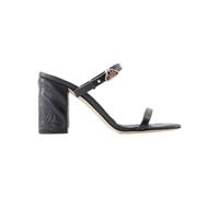Leather heels- female- Alexander McQueen- Heeled Mules- Black- 2 UK- Shoes 2 UK