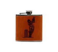 Leather Hip Flask - Cricket Selbrae House Brown One Size