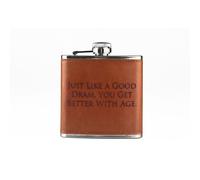 Leather Hip Flask - Good Dram Selbrae House Brown One Size