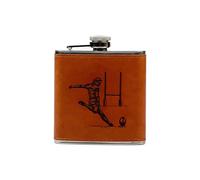 Leather Hip Flask - Rugby Selbrae House Brown One Size