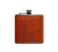 Leather Hip Flask - Shooting Selbrae House Brown One Size