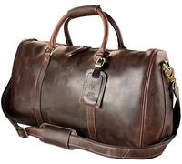 Leather Holdall Bags for Men - Travel Overnight Duffle Bag - Weekend Carry On Suitcase - Underseat Flight Cabin Duffel Bag