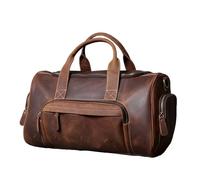Leather Holdall Vintage Genuine Leather Travel Bag Duffel Men's Weekender Gym Carry On Luggage(Brown)