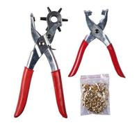 Leather Hole Punch & Eyelet Plier Set - with 100Pc Eyelets | Watch Strap, Handle Multi Purpose Hand Tool Kit, Strong & Durable, Punching Tools | Pliers, Household DIY