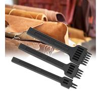 Leather Hole Punch, Leather Fork 3Pcs 2/4/6 Prong Chisel Steel DIY Sewing Leather Craft Hand Hole Punch Tool 4Mm Pricking Iron
