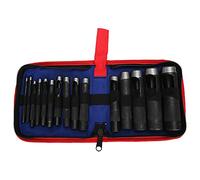 Leather Hole Punch Set Professional Ergonomic Steel Hand Operated Punching Tool for Leather Crafting 12 or 15 Hole Punchers 3mm to 25mm Sizes (15 pieces (3-25mm))