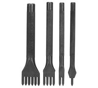 Leather Hole Punch Tool, 4 Pcs Stainless Steel Leather Craft Hole Punch Set With 1/2/4/6 Tooth For DIY