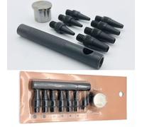 Leather Hole Punch Tool 7 Interchangeable Heads 45# Steel Removable Handle for Belts Bags Cloth Paper and DIY Crafts Projects