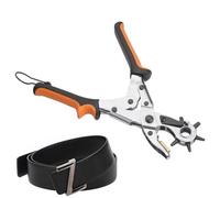 Leather Hole Punch Tool - Heavy Duty Leather Punch Kit | Hole Punch Plier Set, Revolving Punch Hole Tool Kit, Precision Multi-Size Fabric Hole Puncher for Belt Holes