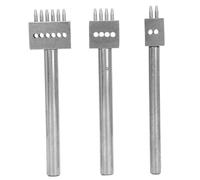 Leather Hole Punch Tool Set, 3 Pieces, 2mm/4mm/6mm Spacing, DIY Belt Puncher
