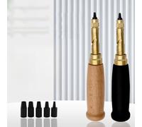 Leather Hole Punch Tool with 6 Interchangeable Tips 1.5-4mm Automatic Belt Screw Puncher for Sewing Leather Craft Paper Making