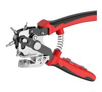 Leather Hole Puncher Heavy Duty Pliers for Belts with 6 Sizes 2-4.5mm High Carbon Steel Craft Tool Red Black