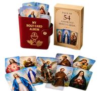 Leather Holy Card Holder for Women, 54 Catholic Prayer Cards with Pocket HolysCard New Closure 2026 Organizer, Bag Holy