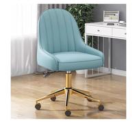 Leather Home Office Chair - Adjustable Rolling Accent Chair with Ergonomic Backrest, Upholstered Mid-Back Design for Comfortable Computer Work