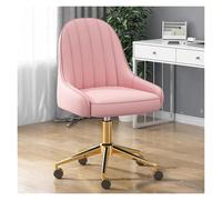 Leather Home Office Chair - Adjustable Rolling Accent Chair with Ergonomic Backrest, Upholstered Mid-Back Design for Comfortable Computer Work