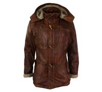 Leather Hood Duffle Safari Jacket TruClothing Tan 5XL