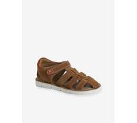 Leather Hook-&-Loop Sandals for Children, Designed for Autonomy camel