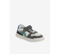 Leather Hook-&-Loop Trainers with Laces, for Children, Designed for Autonomy set white