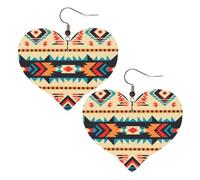 Leather Hoop Earrings For Women Heart Shape Earrings Outfits Accessories | Native American Dangle Earrings Silver Boho Earring Lightweight Fashion Jewelry Gifts For Women Ladies