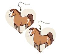 Leather Hoop Earrings For Women Heart Shape Earrings Outfits Accessories | Simple Horse Cartoon Dangle Earrings Silver Boho Earring Lightweight Fashion Jewelry Gifts For Women Ladies