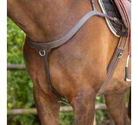 Leather Horse Breastplate with Safety Handle, Stainless Steel Hardware, Training Aid for Young Horses and Beginner Riders (Brown, Full)
