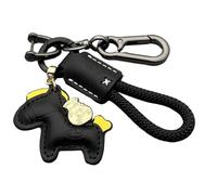 Leather Horse Keychain - Horse Car Key Charm Pendant - Backpack Purse Bag Car Keys Accessory, PU Leather Metal Keychain with Weaving Rope for Teens Adults Travel School Commuting Birthday Christmas