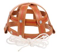Leather Horse Muzzle Adjustable Brown Hollowed-out Grazing Mask