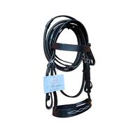 Leather Hunter Horse Bridle Stitched Noseband Grip Reins Comfortable Genuine Leather Design for Shetland And Mini Shetland Black Color (Mini-Shetland)